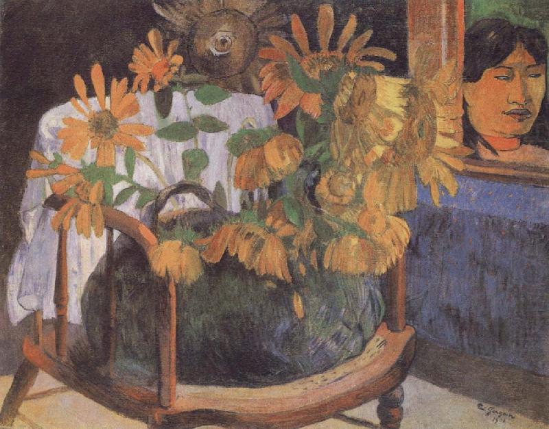 Sunflowers on a chair, Paul Gauguin